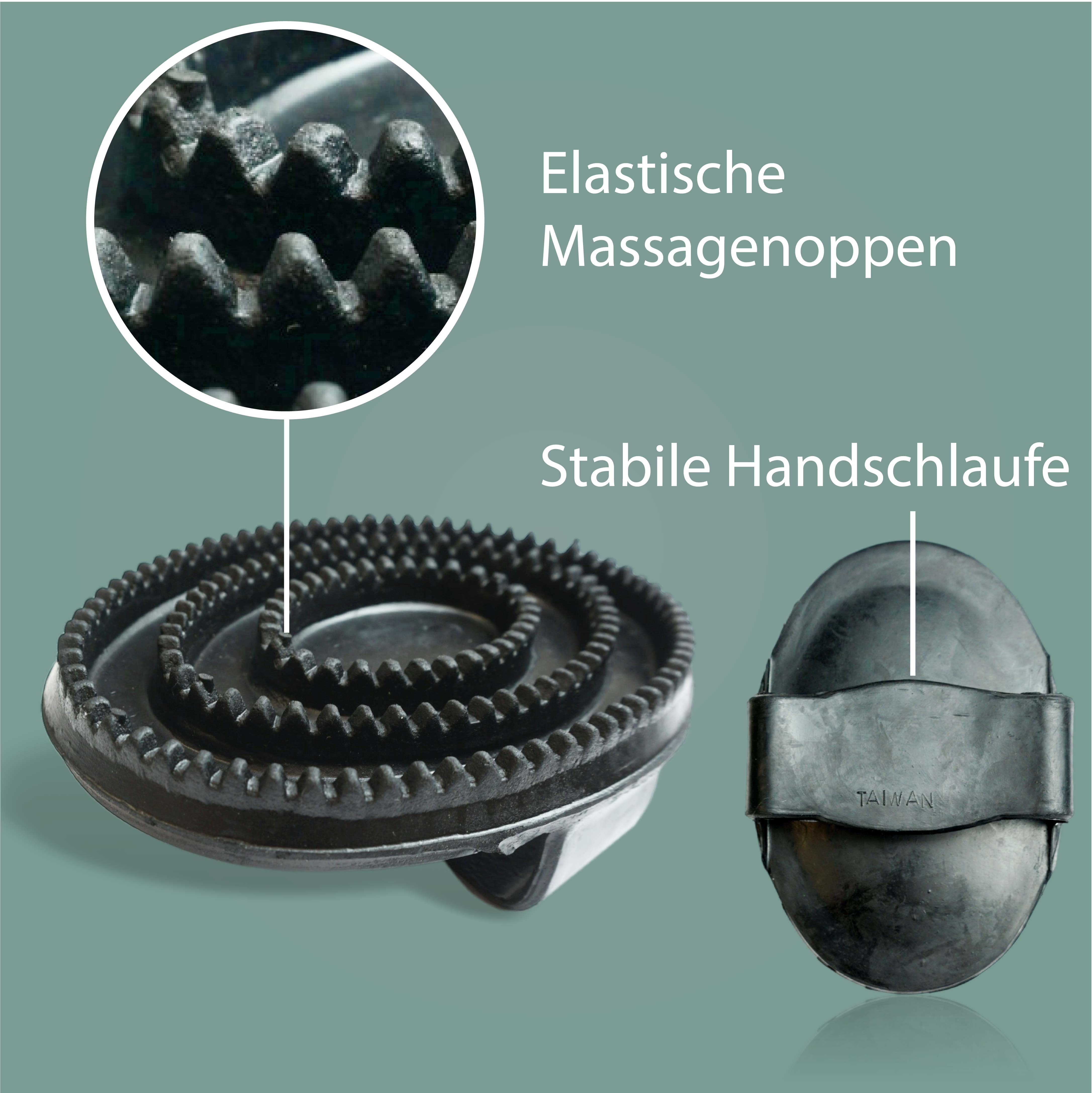 Gummistriegel für Pferde, Massage Bürste mit Gummilasche